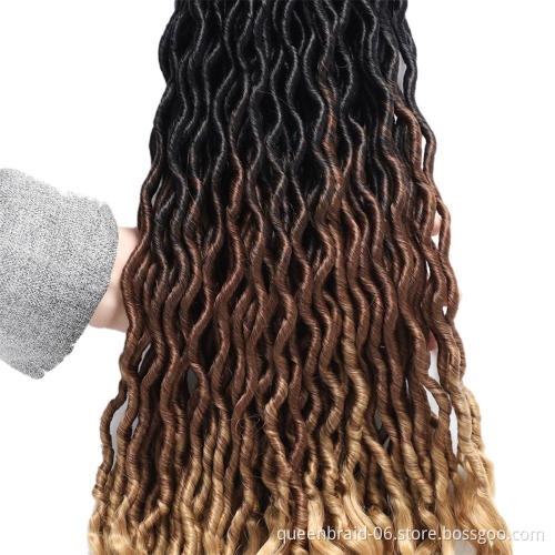 18 inch goddess wavy synthetic braided hair faux crochet braid hair extension